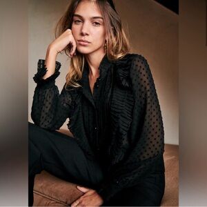 Sezane | Black Mirta Blouse | size 40